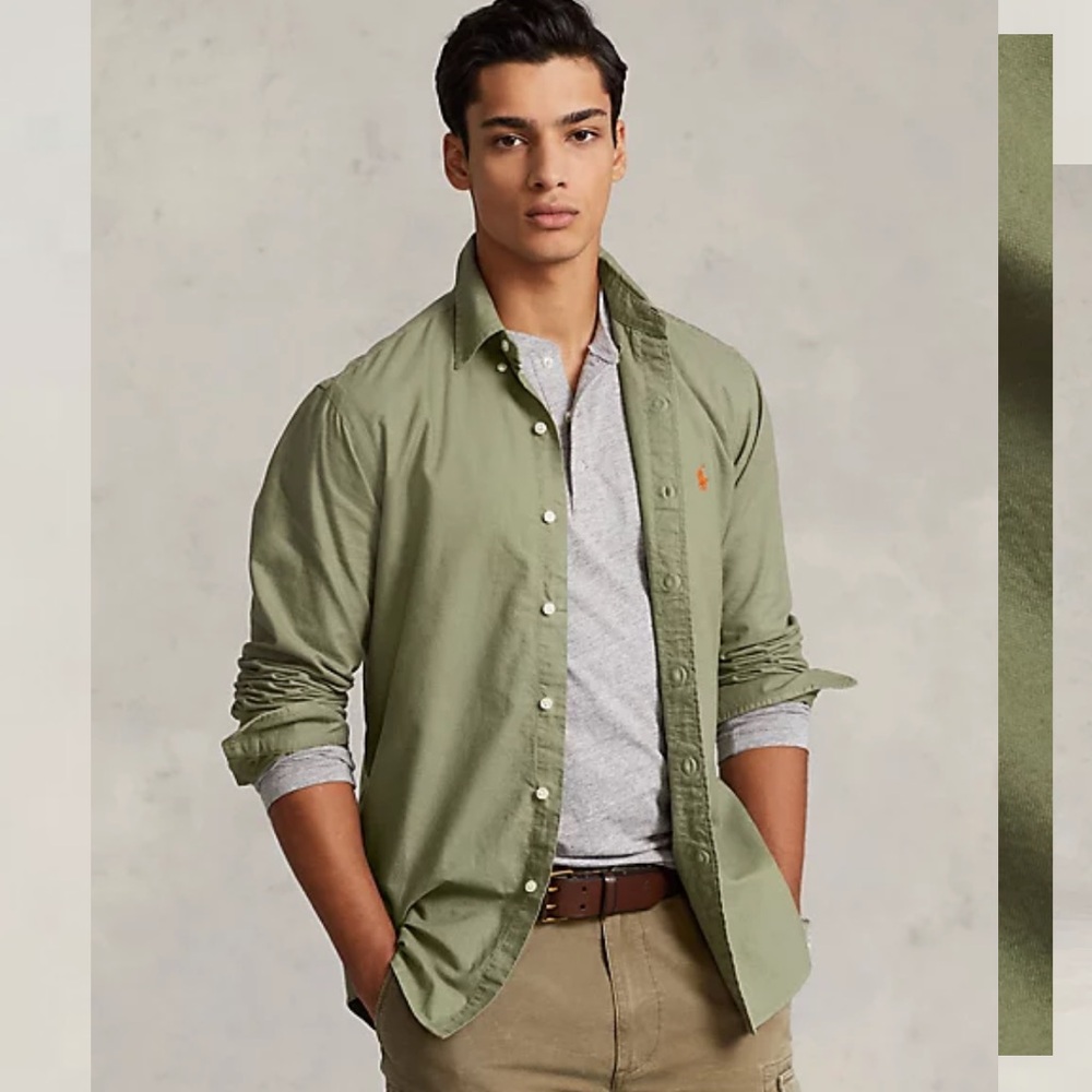 NWOT Polo Ralph Lauren: Classic Fit Garment-Dyed Oxford Shirt - size: Large